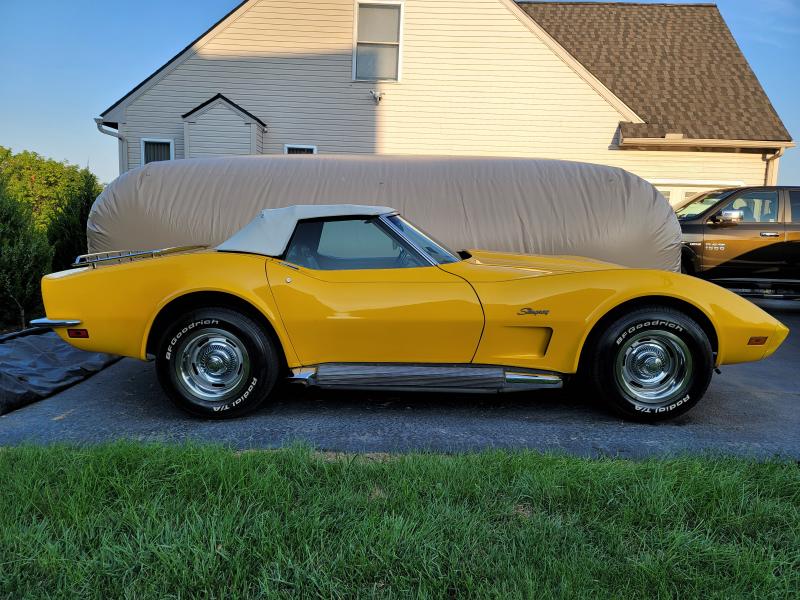 Yellow 1973 Corvette Convertible id:90235