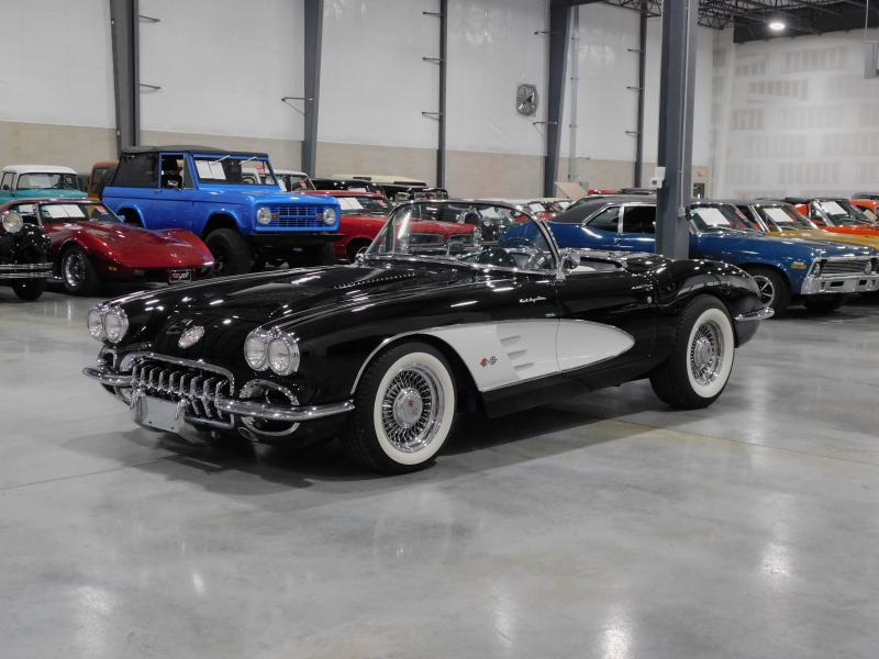 1958 Black & White Chevy Corvette Convertible