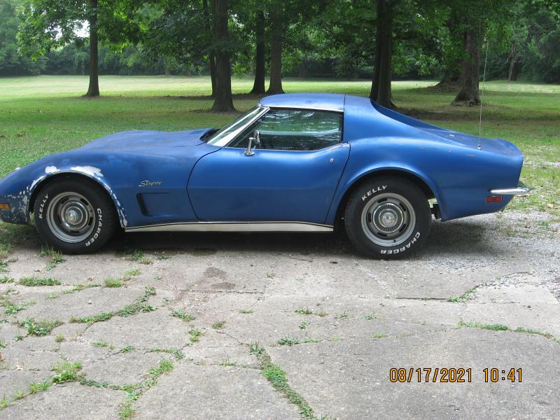 blue 1973 Corvette T-Top id:86606