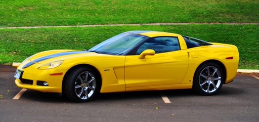 Yellow with Black Strip Corvette