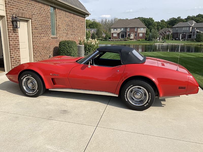Red 1975 Corvette Convertible id:89228