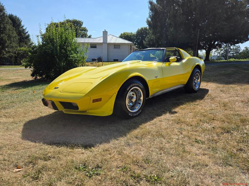 1977 Yellow Chevy Corvette T-Top