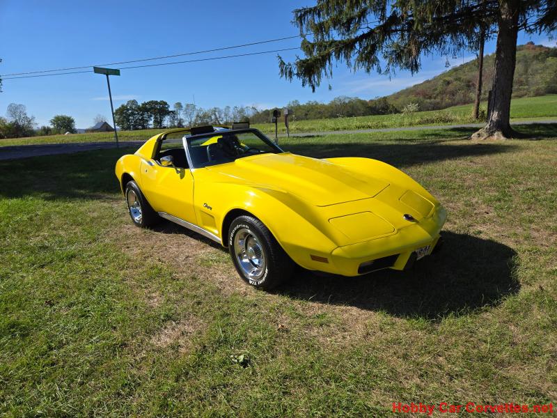 1976 Yellow Chevy Corvette T-Top