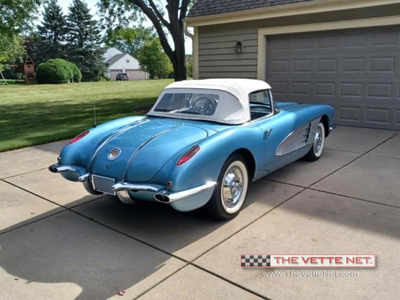 1958 Silver Blue/Silver Chevy Corvette Convertible