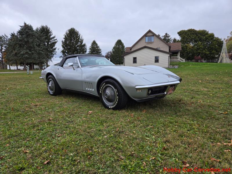 1968 Silver Chevy Corvette Convertible
