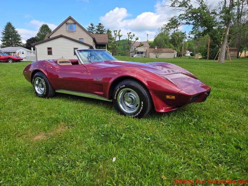 1975 Dark Red Chevy Corvette Convertible