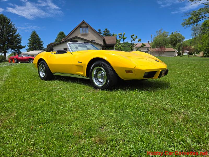 1975 Yellow Chevy Corvette Convertible