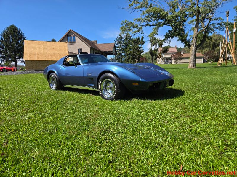 1975 Steel Blue Chevy Corvette T-Top