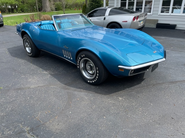 1969 Blue Chevy Corvette Convertible