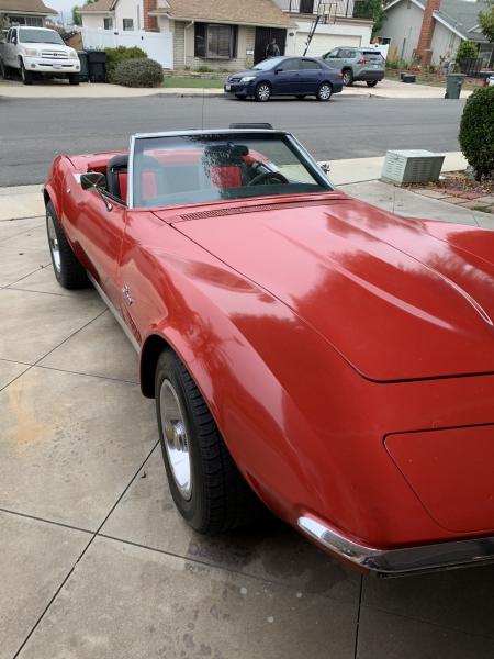 Red Corvette convertible